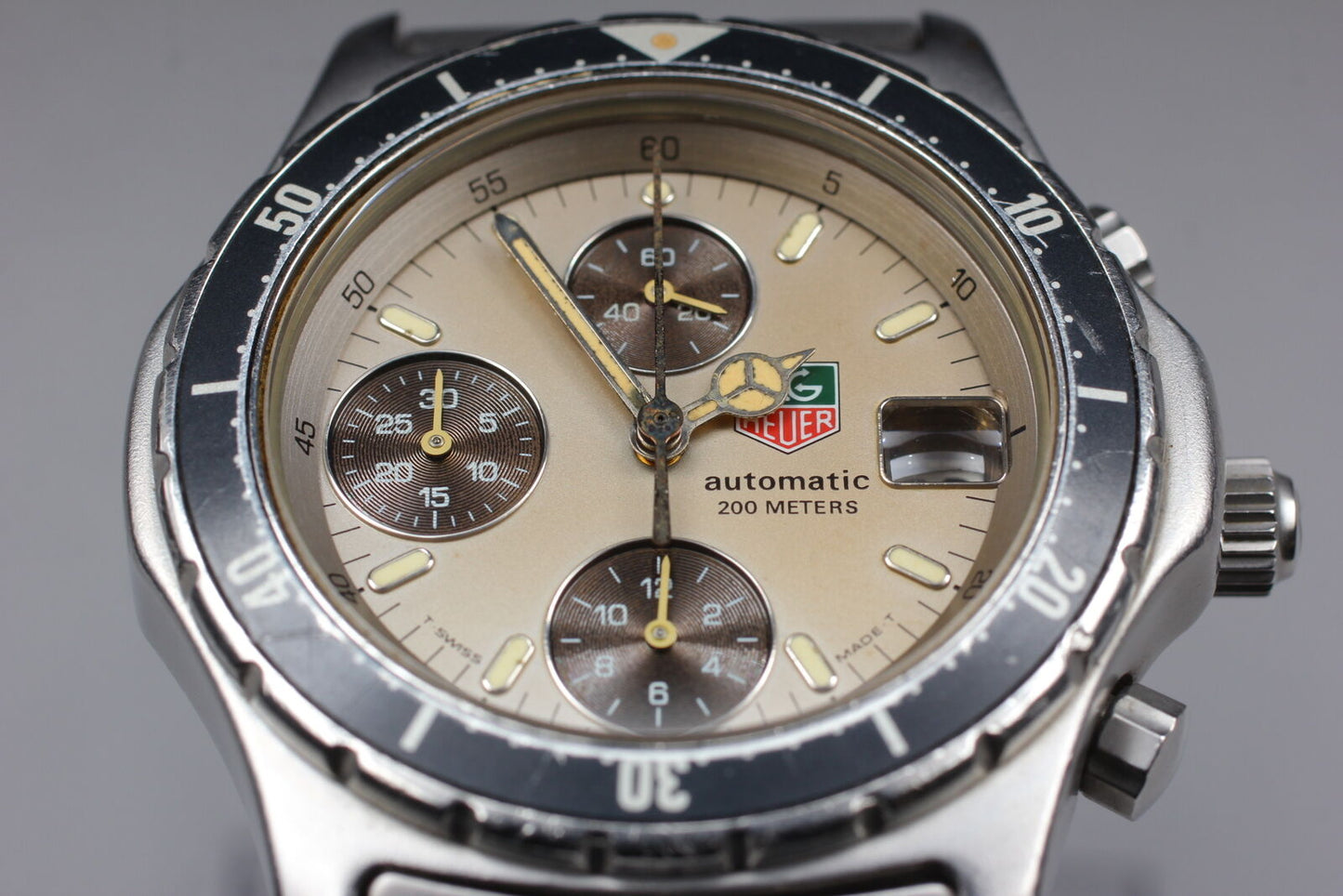 Read [Excellent] TAG HEUER Pro 2000 870.206 Mens AT Chronograph Watch Date JAPAN