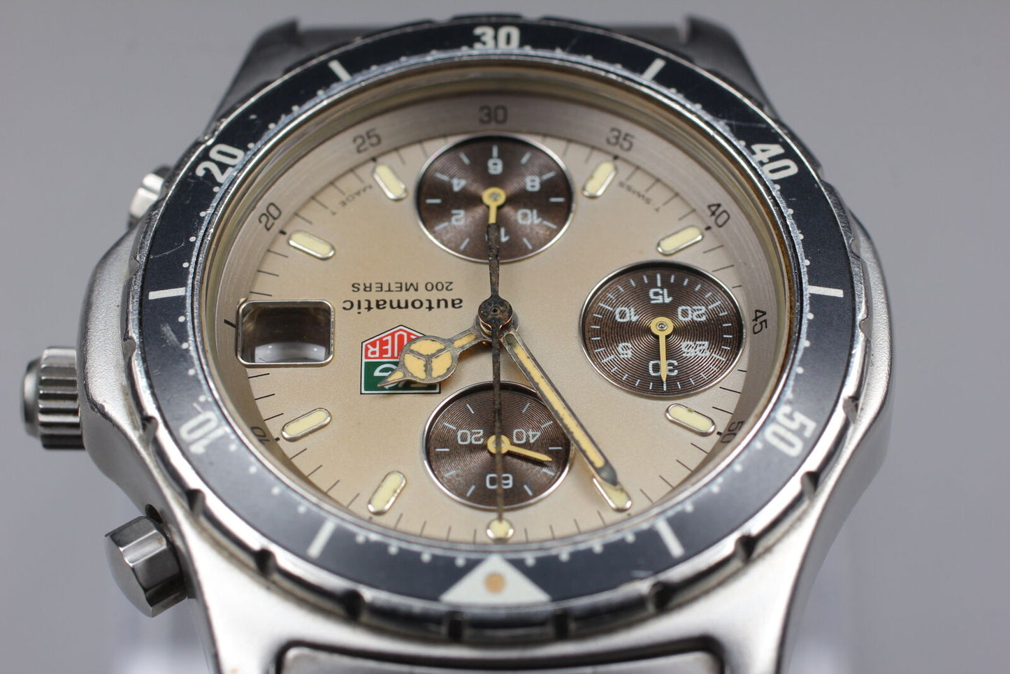 Read [Excellent] TAG HEUER Pro 2000 870.206 Mens AT Chronograph Watch Date JAPAN