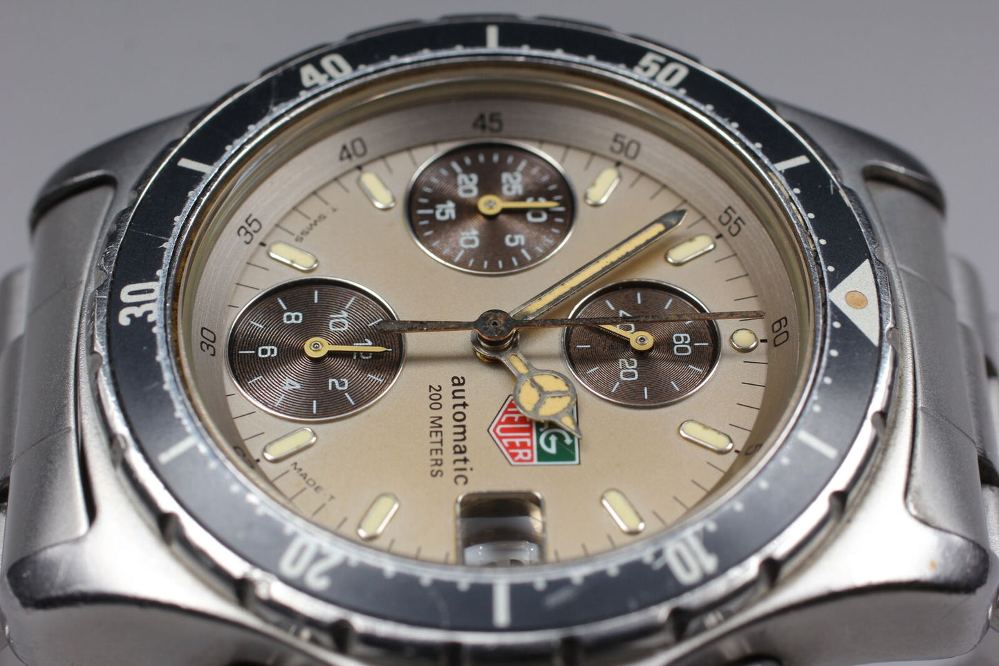 Read [Excellent] TAG HEUER Pro 2000 870.206 Mens AT Chronograph Watch Date JAPAN