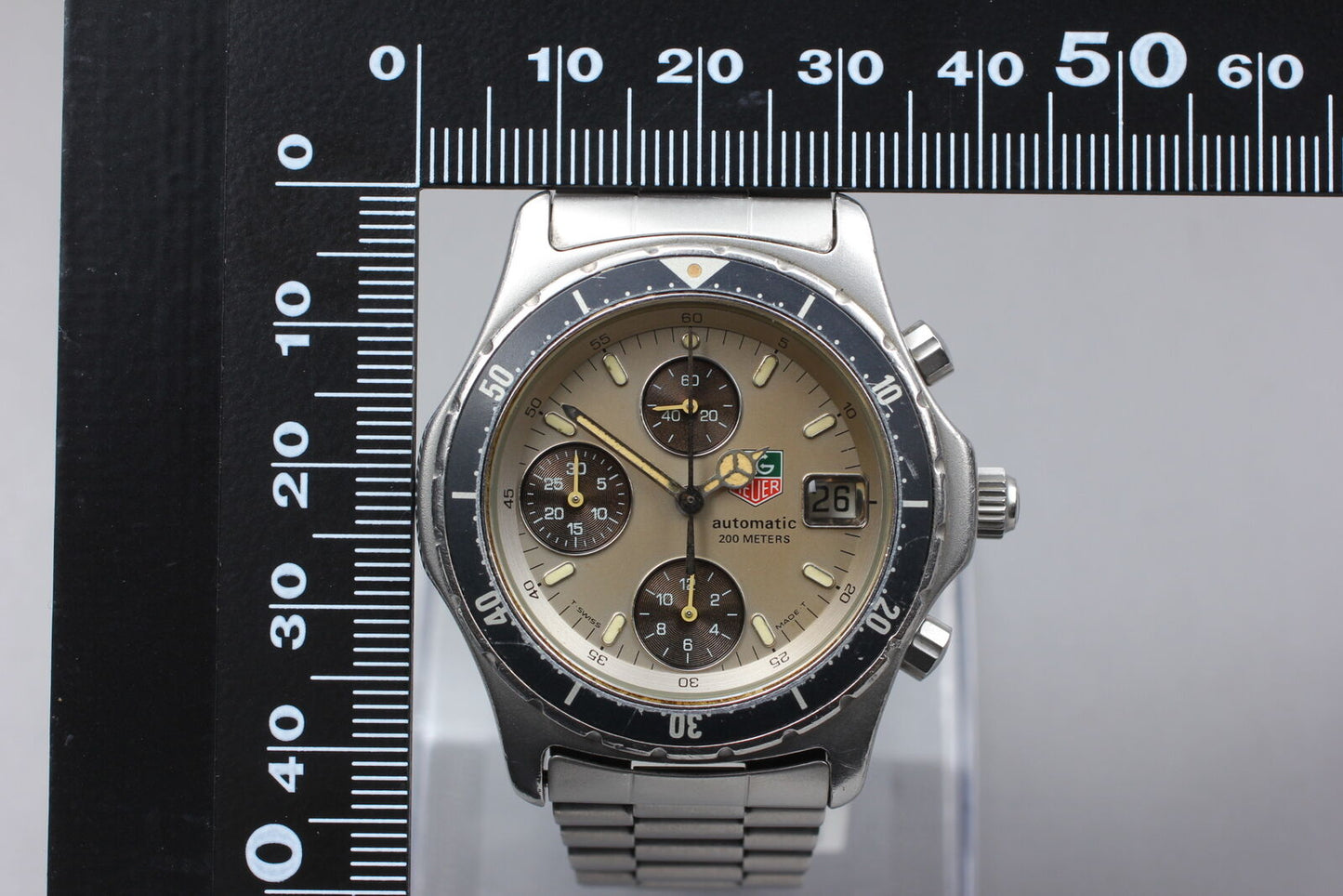 Read [Excellent] TAG HEUER Pro 2000 870.206 Mens AT Chronograph Watch Date JAPAN