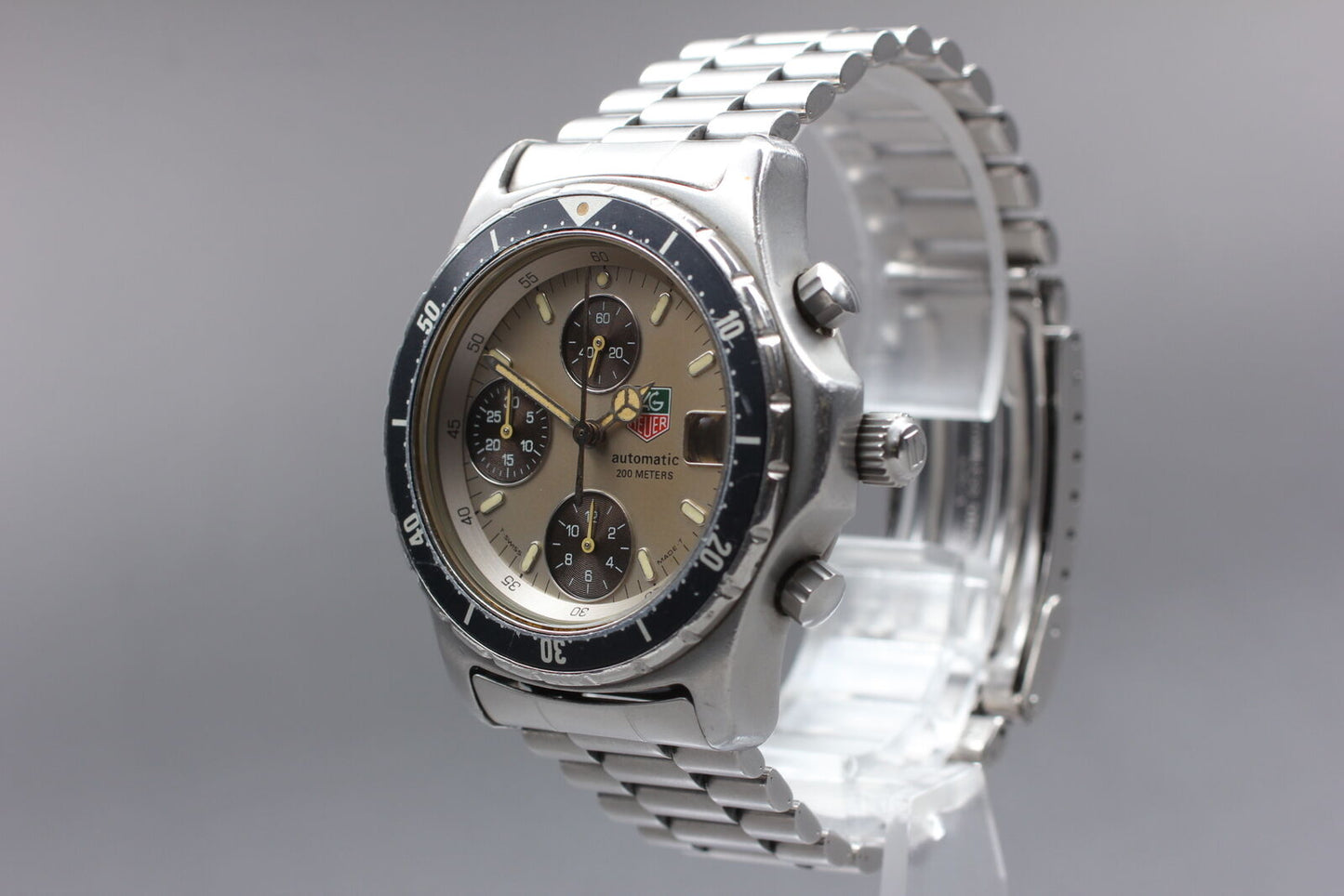 Read [Excellent] TAG HEUER Pro 2000 870.206 Mens AT Chronograph Watch Date JAPAN