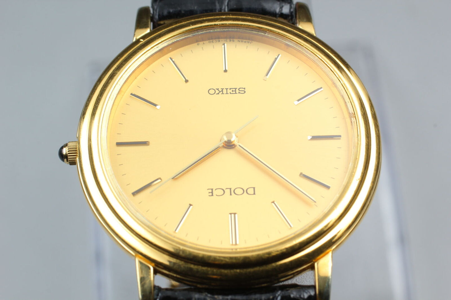 [Near MINT] SEIKO Dolce 5E31-6C20 Gold Dial Quartz Men's Watch From JAPAN