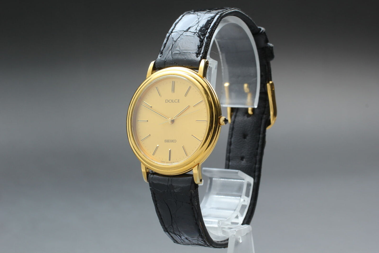 [Near MINT] SEIKO Dolce 5E31-6C20 Gold Dial Quartz Men's Watch From JAPAN