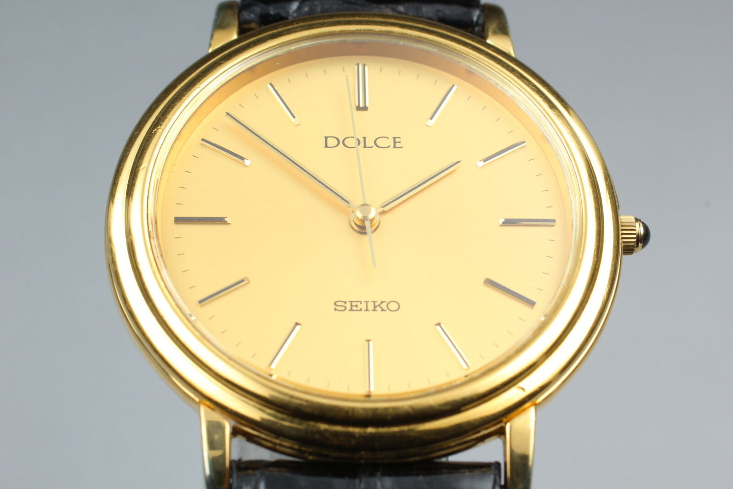 [Near MINT] SEIKO Dolce 5E31-6C20 Gold Dial Quartz Men's Watch From JAPAN