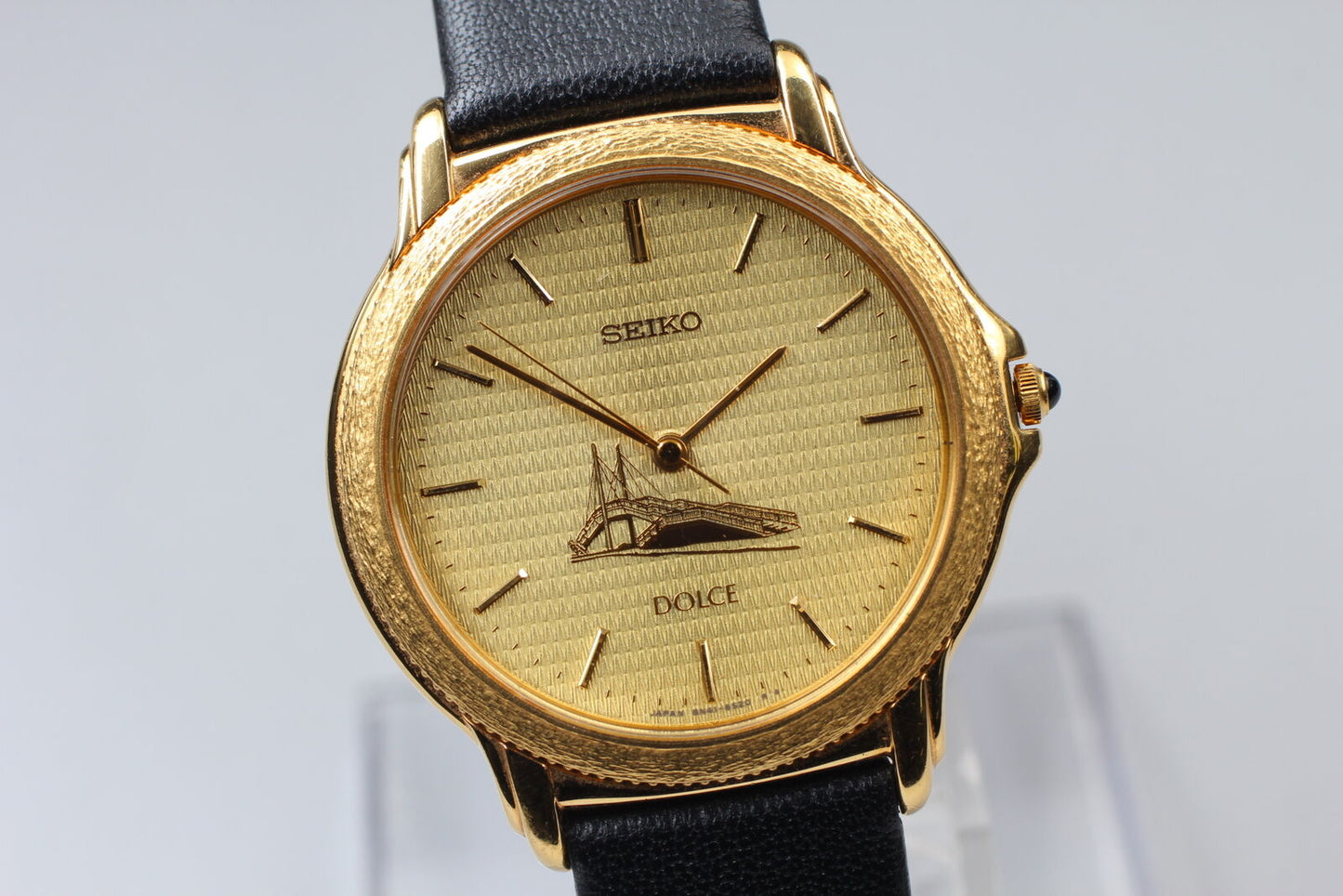 Rare GOLDEN BRIDGE [N MINT] SEIKO Dolce 8N41-6180 Quartz Men's Watch From JAPAN