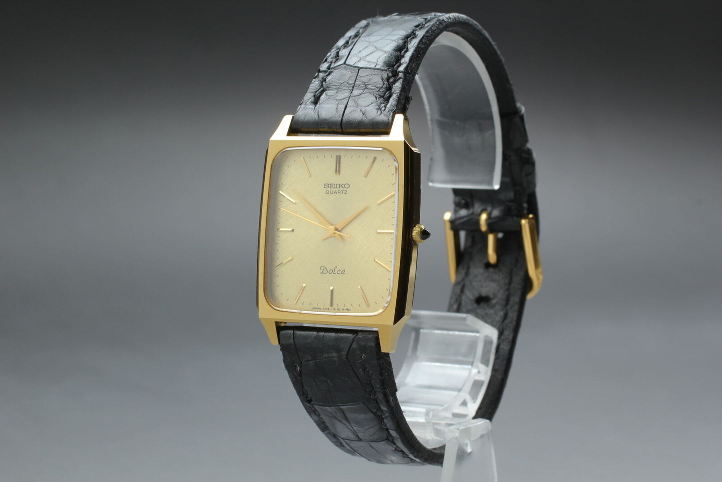 Vintage [Near MINT] Seiko Dolce 7731-5110 Gold Square Men's Quartz Watch JAPAN