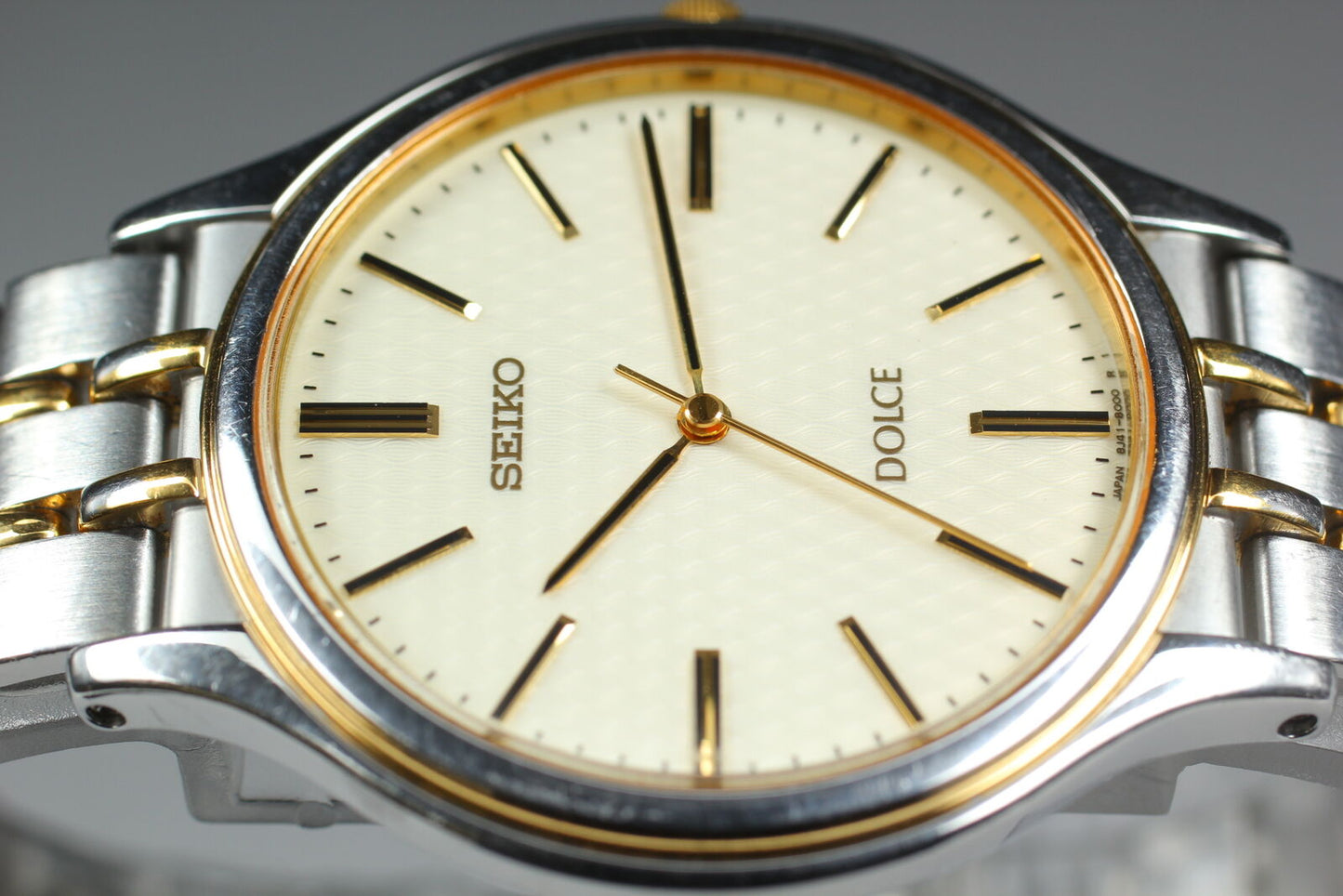 [N MINT] Vintage SEIKO Dolce 8J41-8000 Quartz Gold Mens Vintage Watch From JAPAN