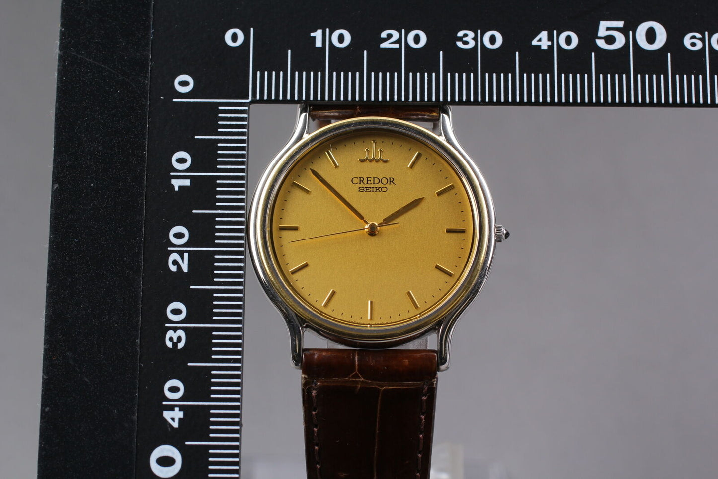 [Near MINT Boxed] SEIKO CREDOR 8J81-6B00 18KT Gold Quartz Men's Watch From JAPAN