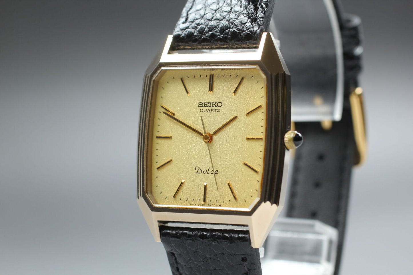 New Batt. [Near MINT] SEIKO Dolce 6030-5390 NSAG Gold Tank Mens Watch From JAPAN