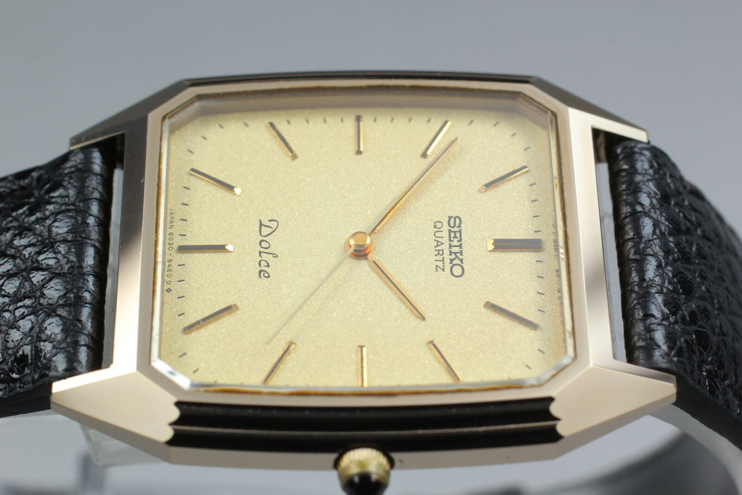 New Batt. [Near MINT] SEIKO Dolce 6030-5390 NSAG Gold Tank Mens Watch From JAPAN