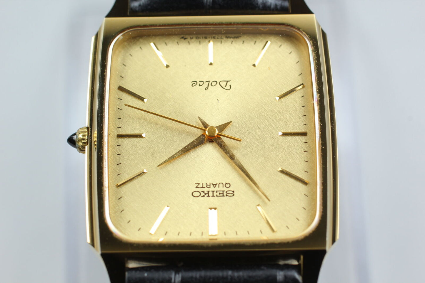 [Near MINT] Vintage Seiko Dolce 7731-5110 Gold Square Men's Quartz Watch JAPAN