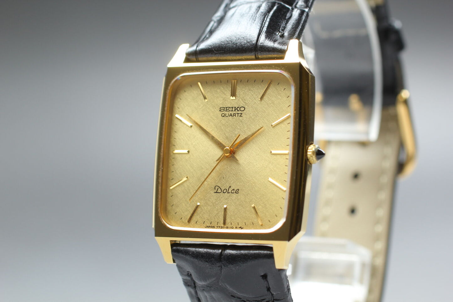 [Near MINT] Vintage Seiko Dolce 7731-5110 Gold Square Men's Quartz Watch JAPAN