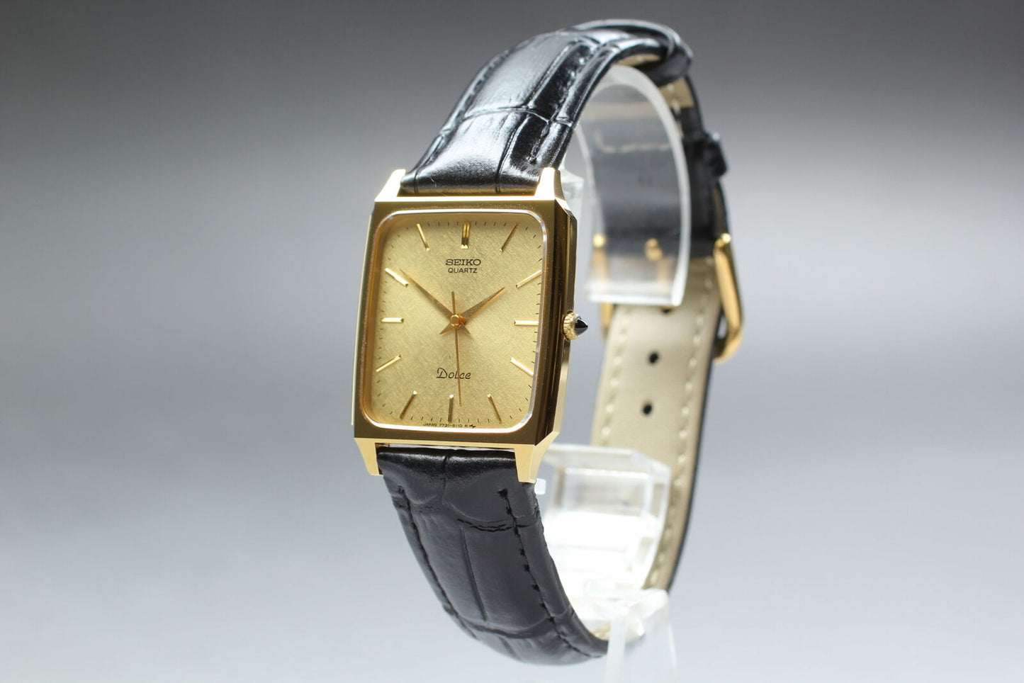 [Near MINT] Vintage Seiko Dolce 7731-5110 Gold Square Men's Quartz Watch JAPAN