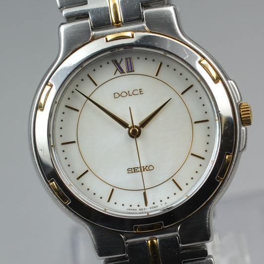 [Near MINT] SEIKO DOLCE 5E31-6D50 Quartz Round Men's Watch From JAPAN