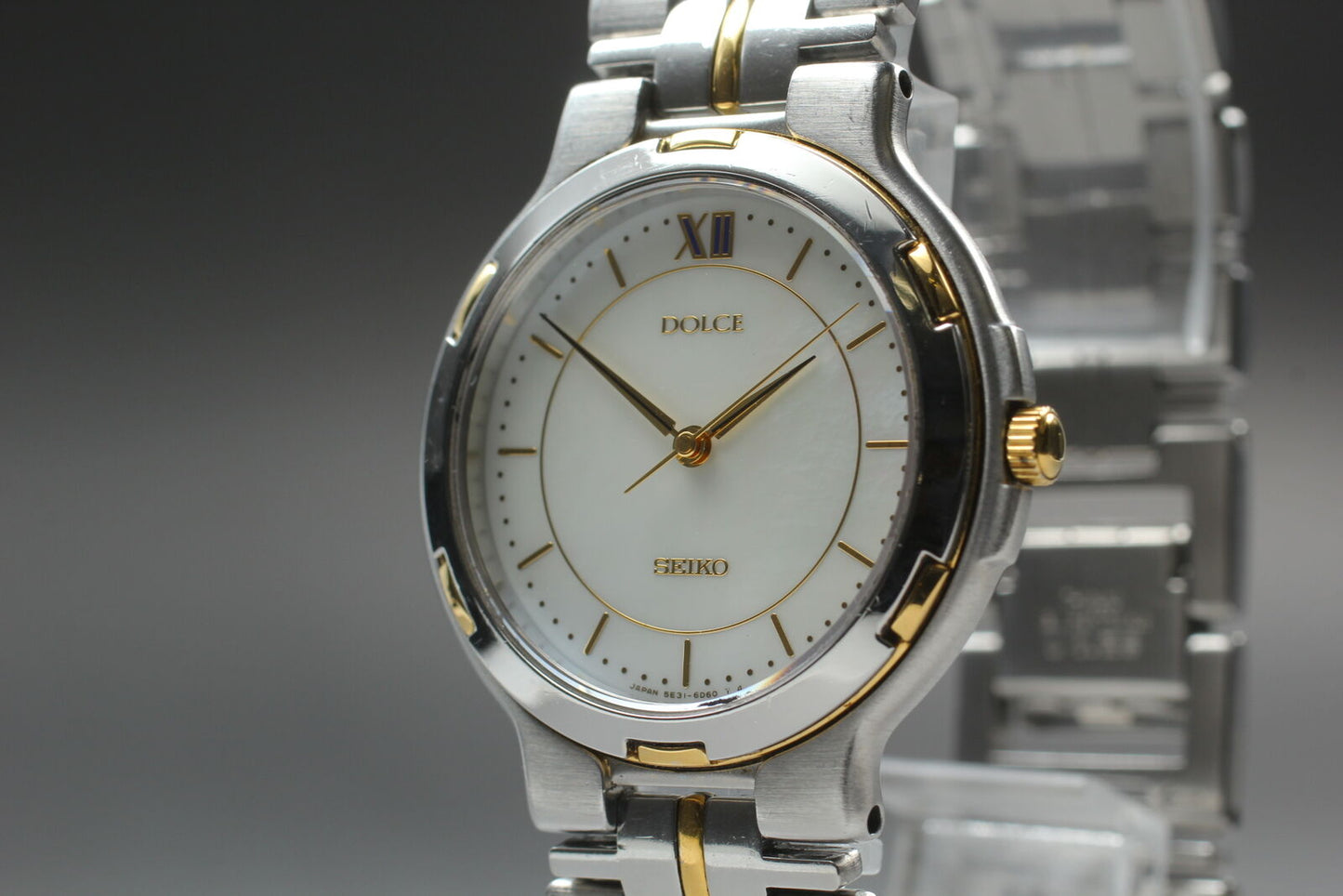 [Near MINT] SEIKO DOLCE 5E31-6D50 Quartz Round Men's Watch From JAPAN