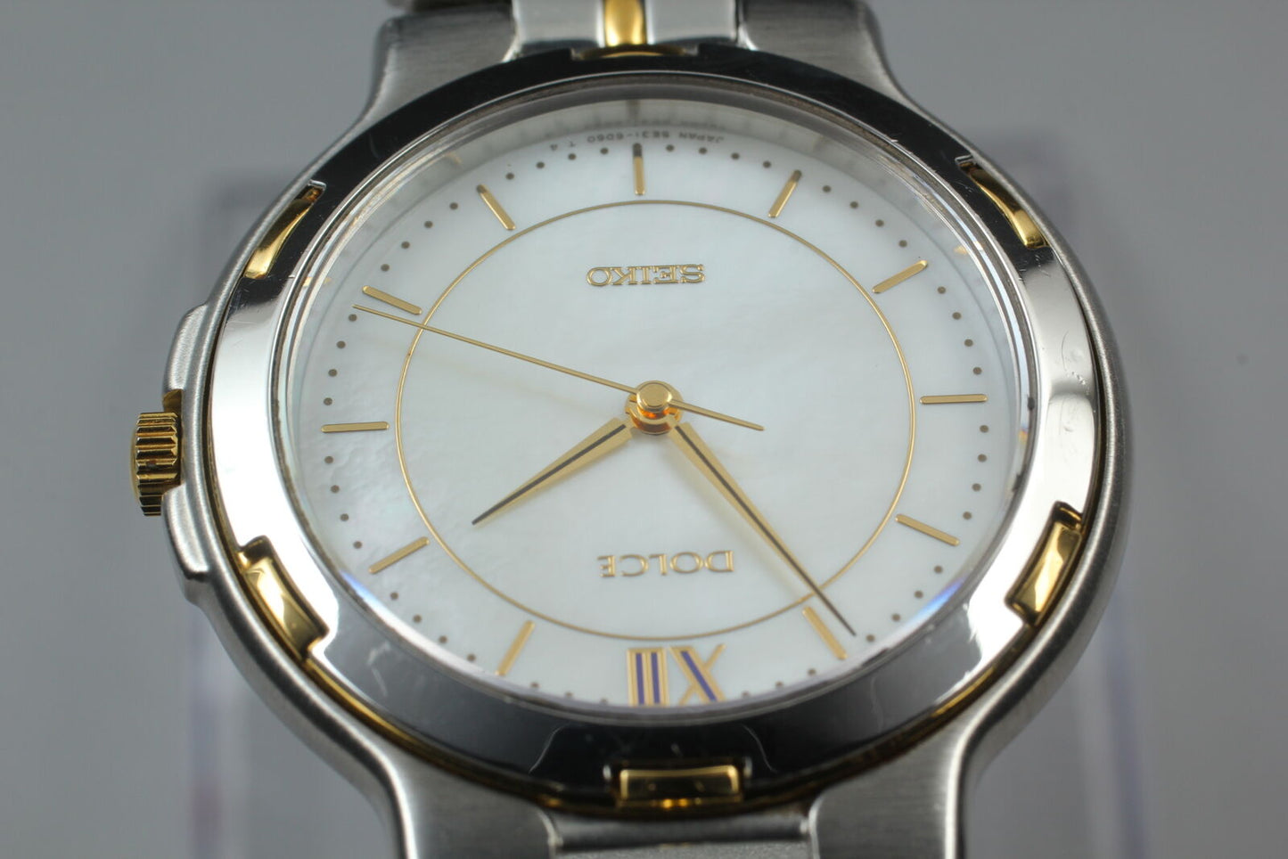 [Near MINT] SEIKO DOLCE 5E31-6D50 Quartz Round Men's Watch From JAPAN