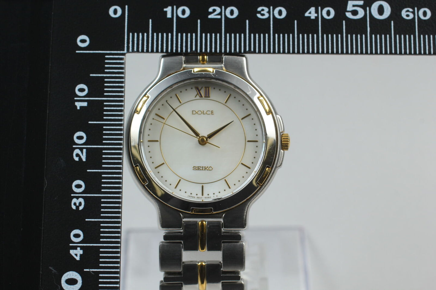 [Near MINT] SEIKO DOLCE 5E31-6D50 Quartz Round Men's Watch From JAPAN