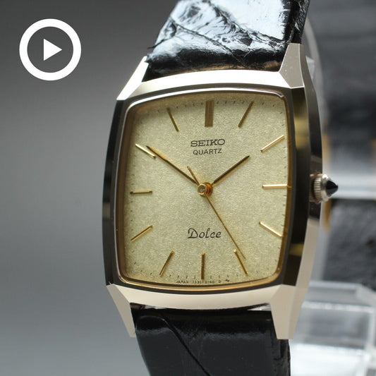 Vintage [Near MINT] SEIKO Dolce 7731-5160 Square Quartz Men's Watch From JAPAN