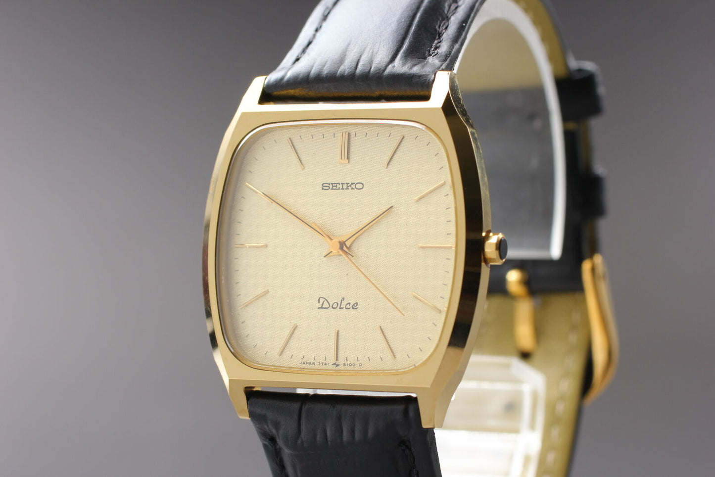 Vintage [MINT] SEIKO Dolce 7741-5100 Gold Quartz Men’s Watch From JAPAN