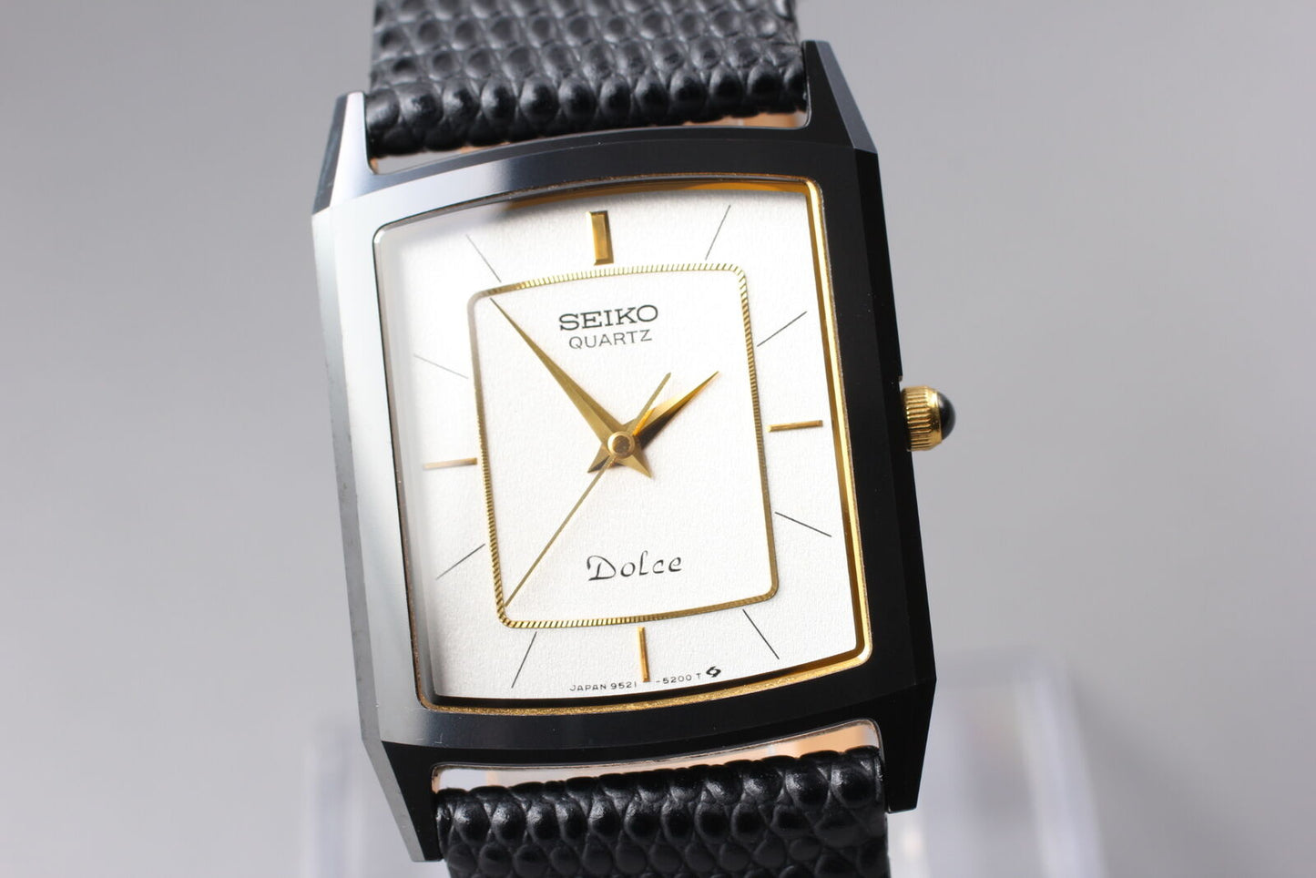 New Batt. [N MINT+3] Seiko Dolce 9521-5200 Square Quarz Men's Watch From JAPAN