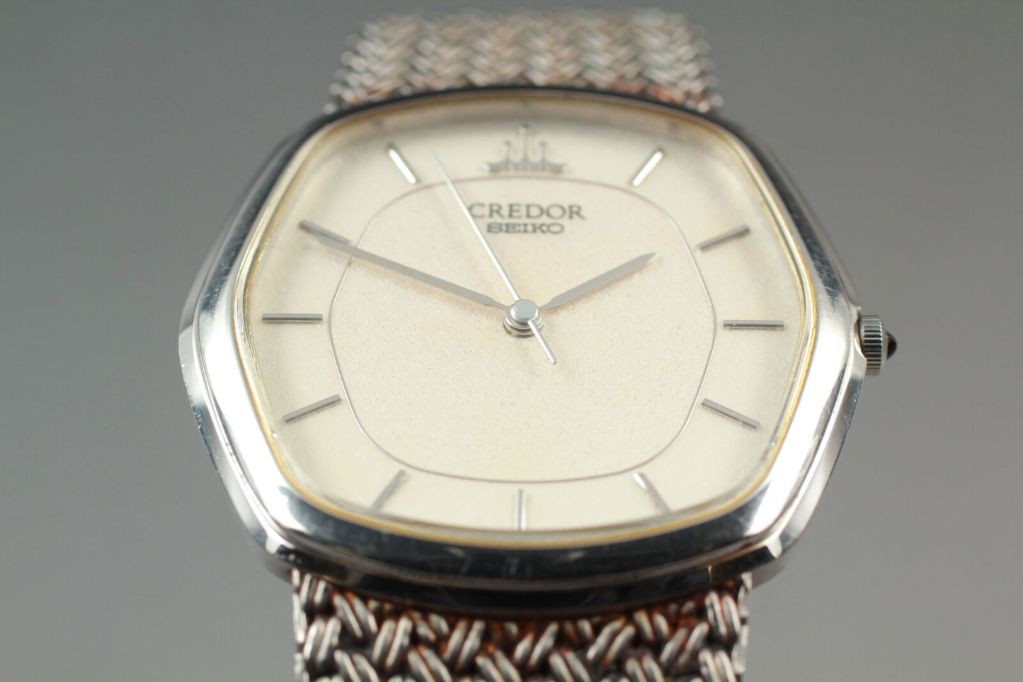 Vintage [Near MINT] SEIKO CREDOR 8J81-5030 Silver Quartz Men's Watch From JAPAN