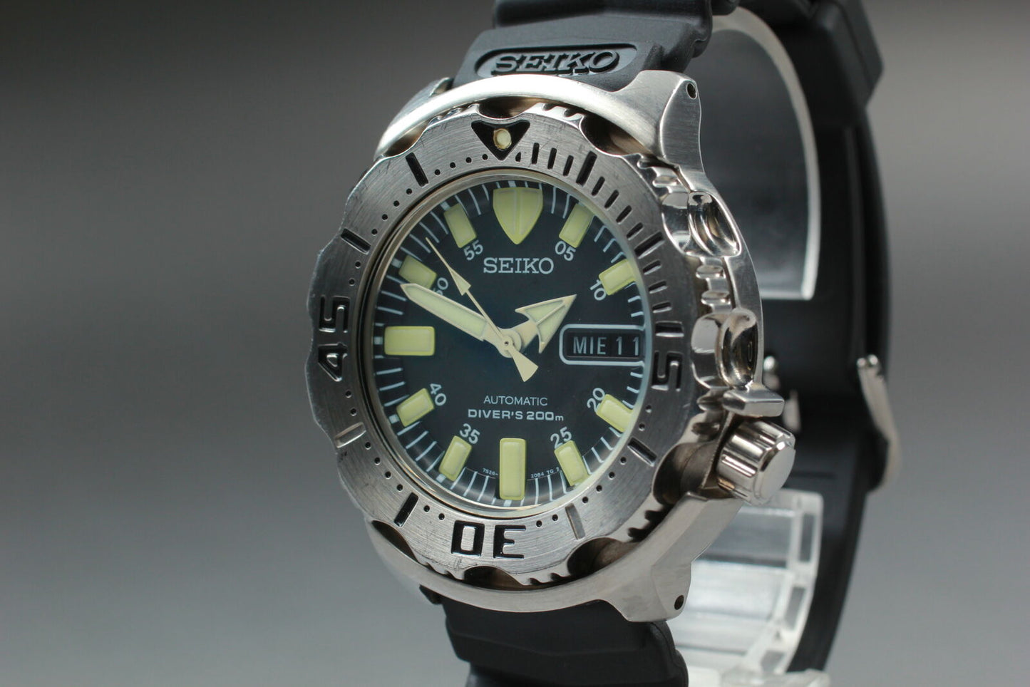 [Near MINT] SEIKO Black Monster SKX779 7S26-0350 Divers AT Watch From JAPAN