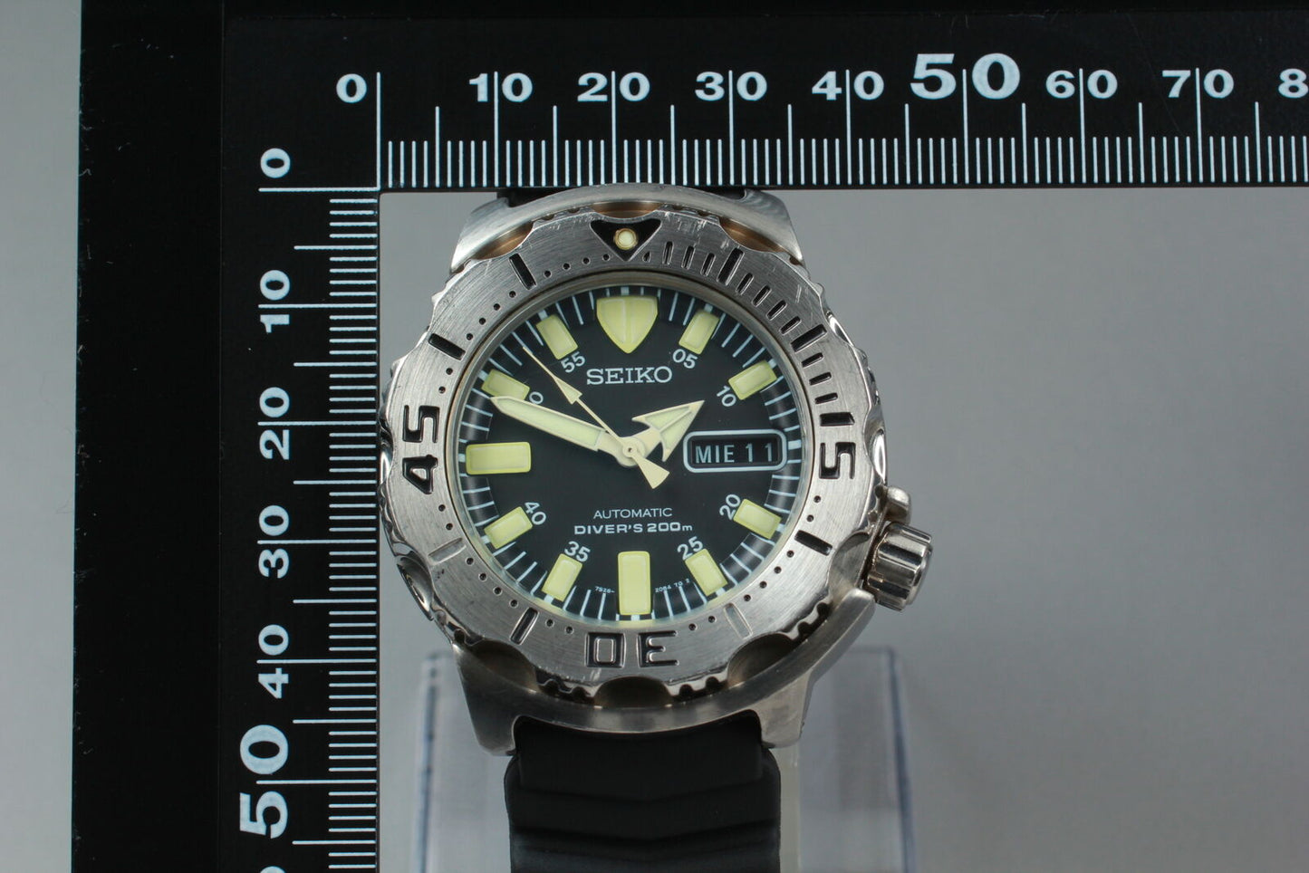 [Near MINT] SEIKO Black Monster SKX779 7S26-0350 Divers AT Watch From JAPAN