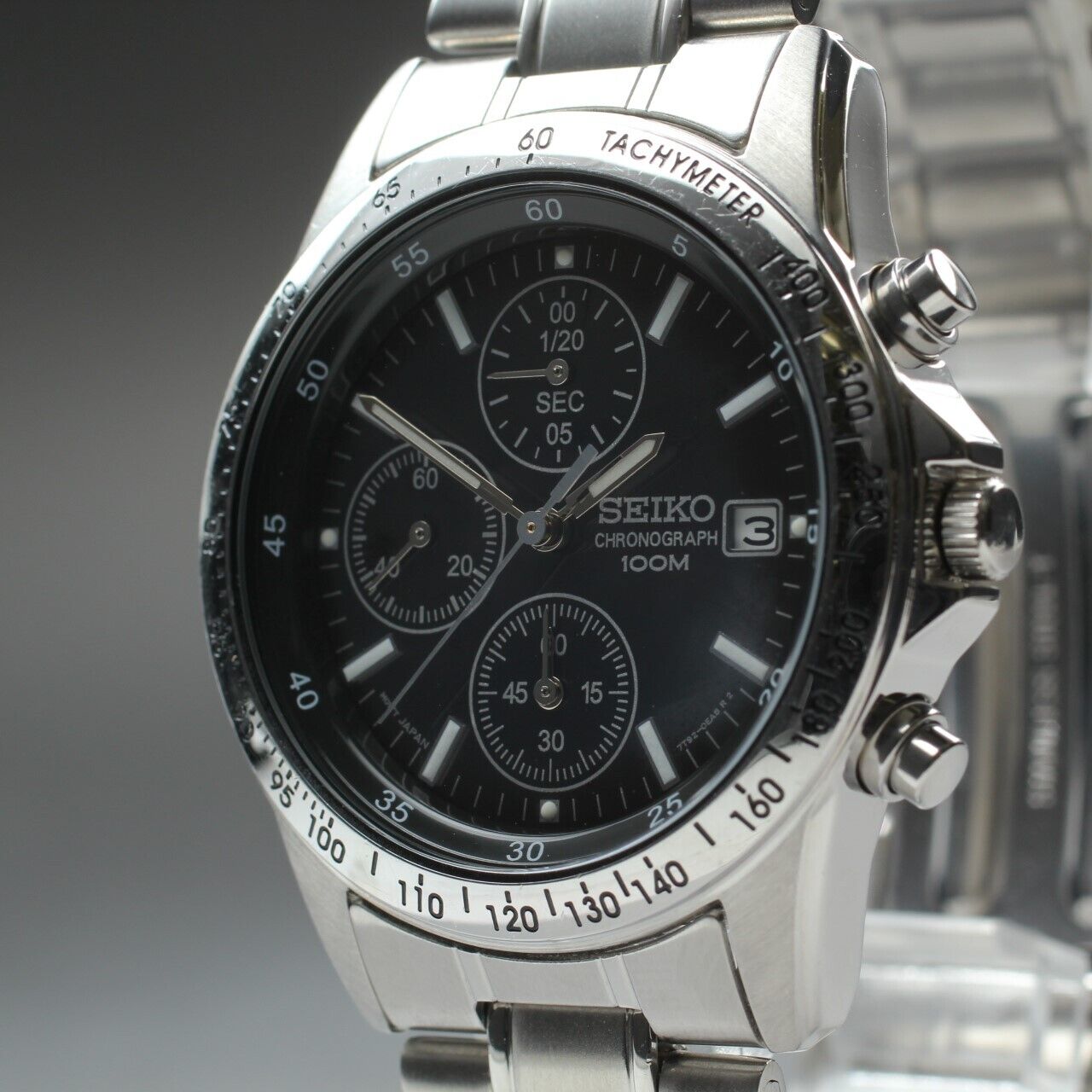 [Near MINT] Seiko 7T92-0DW0 Chronograph Quartz Men's Watch From JAPAN