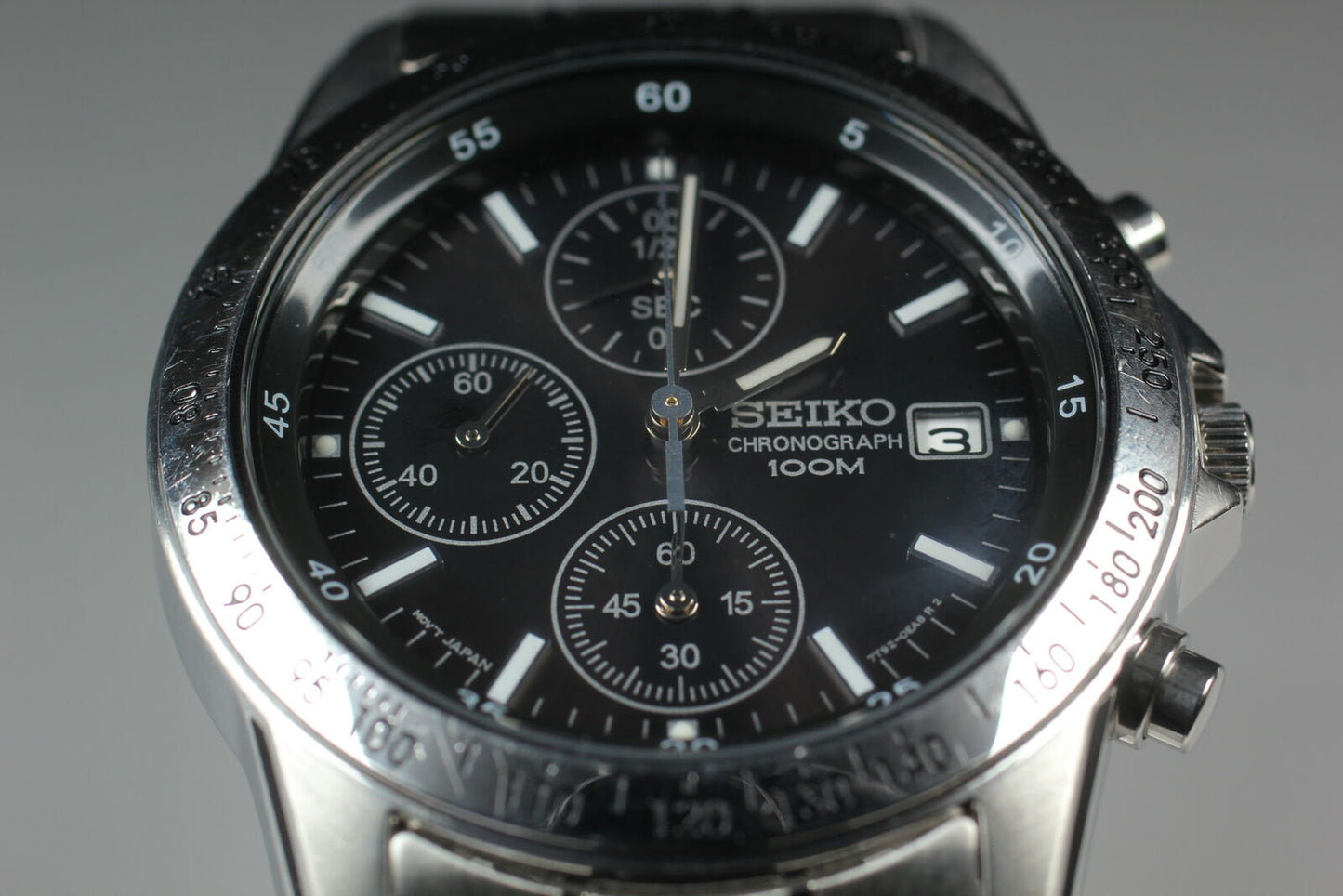 [Near MINT] Seiko 7T92-0DW0 Chronograph Quartz Men's Watch From JAPAN