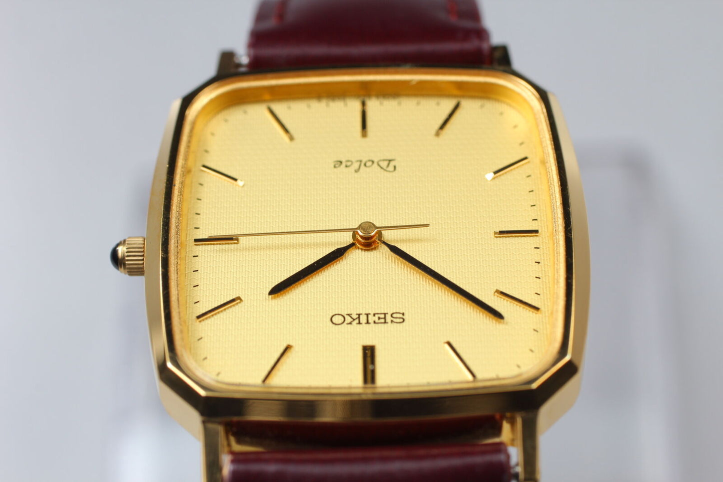 Vintage [MINT] Seiko Dolce 5E31-5A80 Gold SGP30 Square Quartz Mens Watch JAPAN