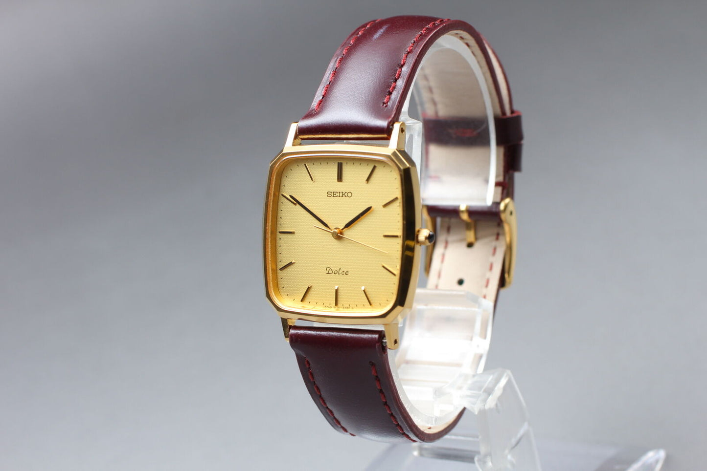 Vintage [MINT] Seiko Dolce 5E31-5A80 Gold SGP30 Square Quartz Mens Watch JAPAN