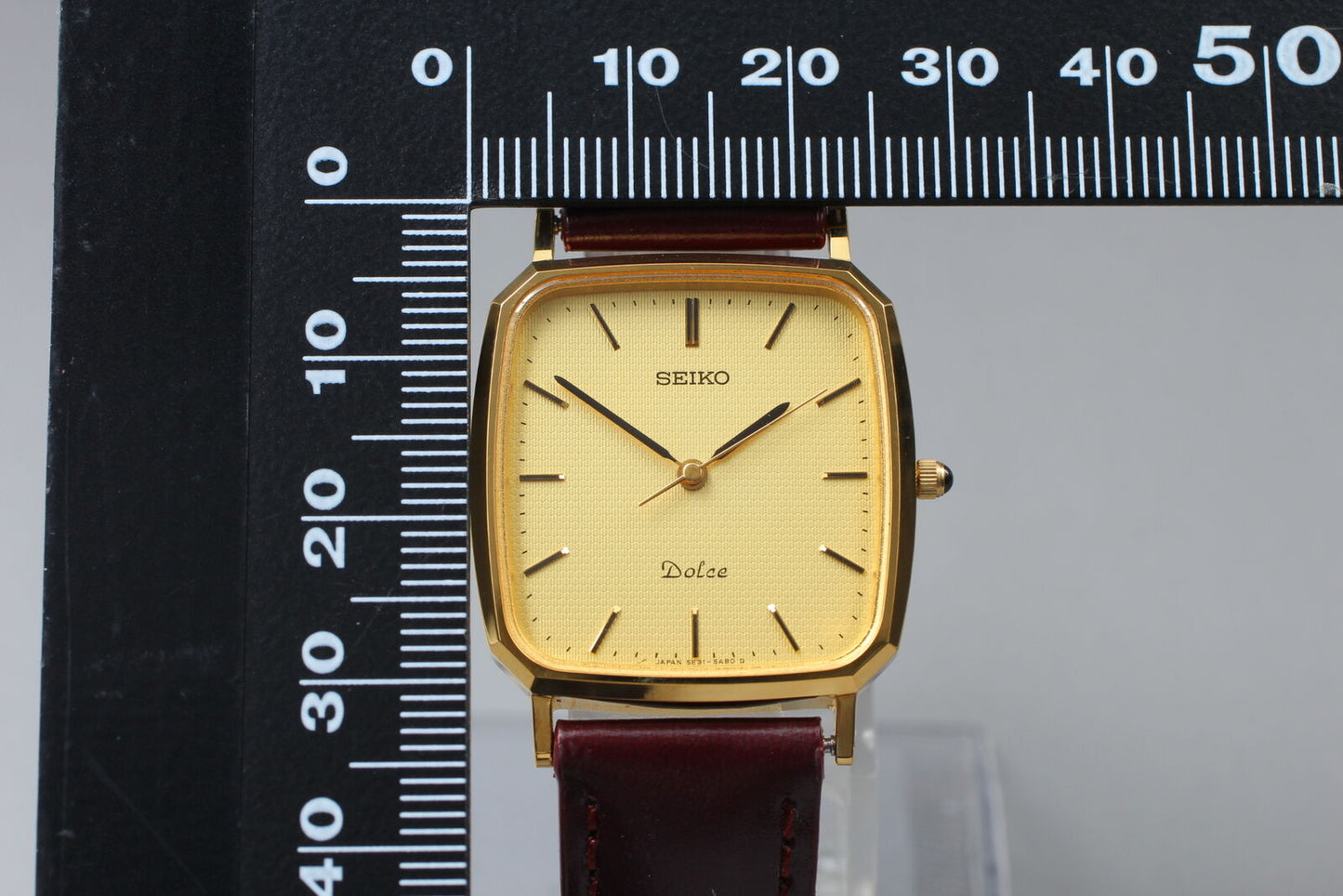 Vintage [MINT] Seiko Dolce 5E31-5A80 Gold SGP30 Square Quartz Mens Watch JAPAN