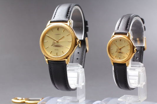 ▶️[Near MINT] Pair Watch SEIKO Dolce & Exceline 8N41-6180 GOLD Quartz From JAPAN