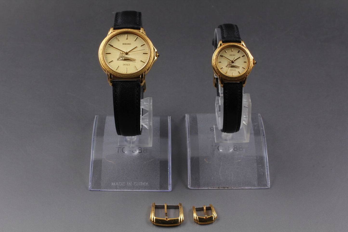 ▶️[Near MINT] Pair Watch SEIKO Dolce & Exceline 8N41-6180 GOLD Quartz From JAPAN