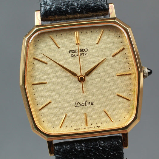 ⏯ 1986 [Near MINT] Seiko Dolce 7731-5120 SGP30 Square Men's Quartz Watch JAPAN