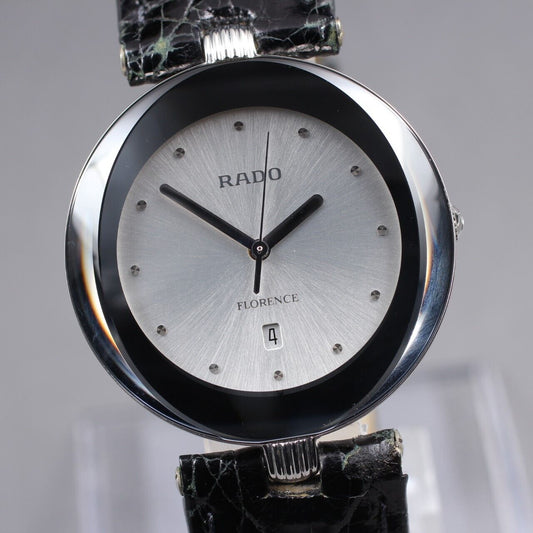 ⏯ [Near MINT] RADO Florence 152.3716.4 Silver Quartz Men's Watch From JAPAN