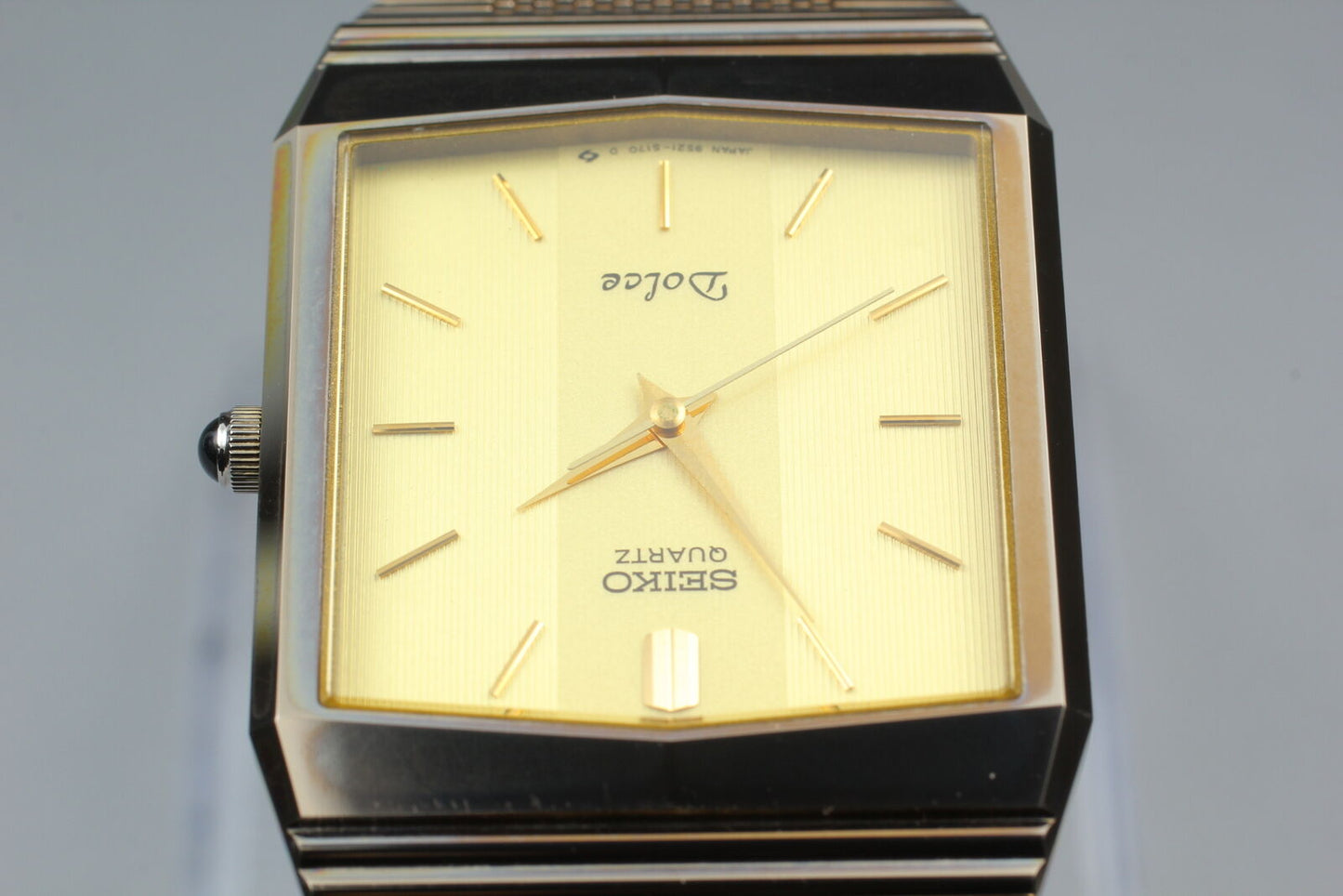 ⏯ New Batt [Exc+5] SEIKO Dolce 9521-5170 Gold Quartz Square Men's Watch JAPAN