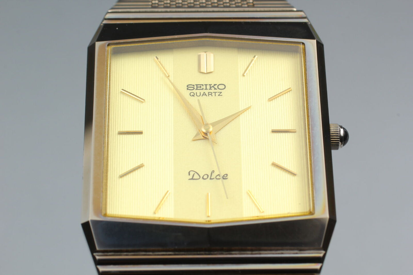 ⏯ New Batt [Exc+5] SEIKO Dolce 9521-5170 Gold Quartz Square Men's Watch JAPAN