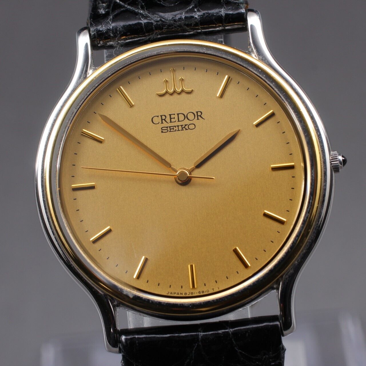 ⏯ Vintage [MINT] SEIKO CREDOR 8J81-6B00 18KT Gold Quartz Men's Watch From JAPAN