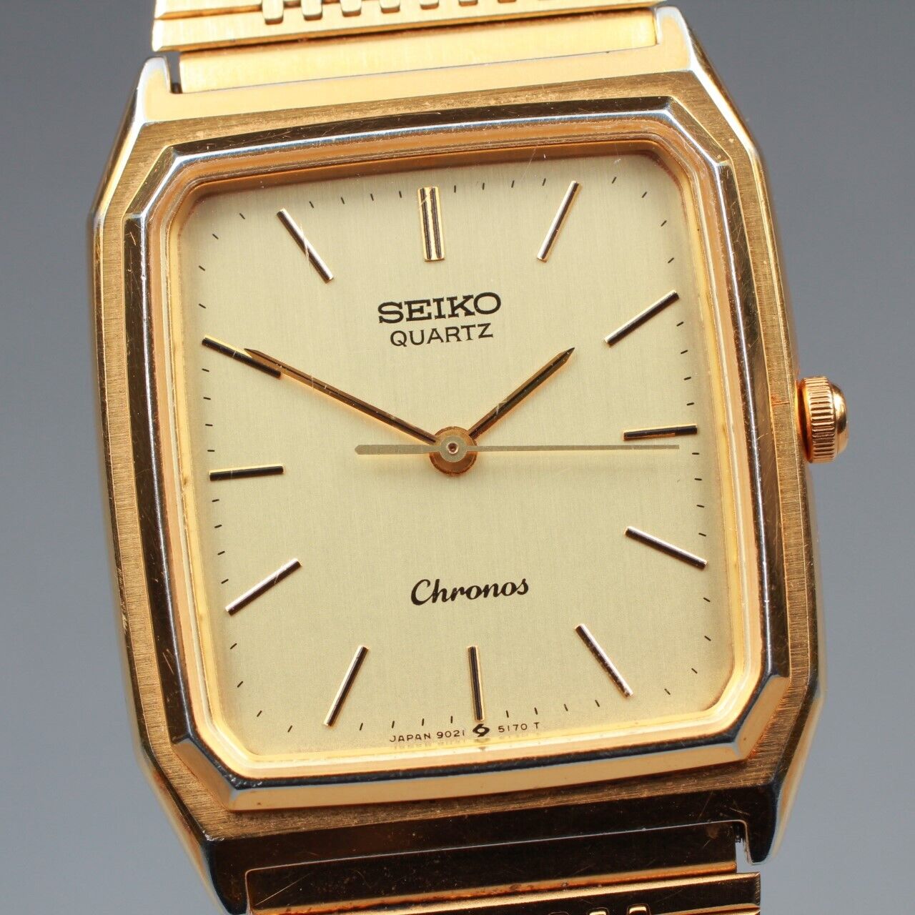 ⏯ Vintage [Exc+5] Seiko Chronos 9021-5130 Gold Quartz Men's Watch From JAPAN