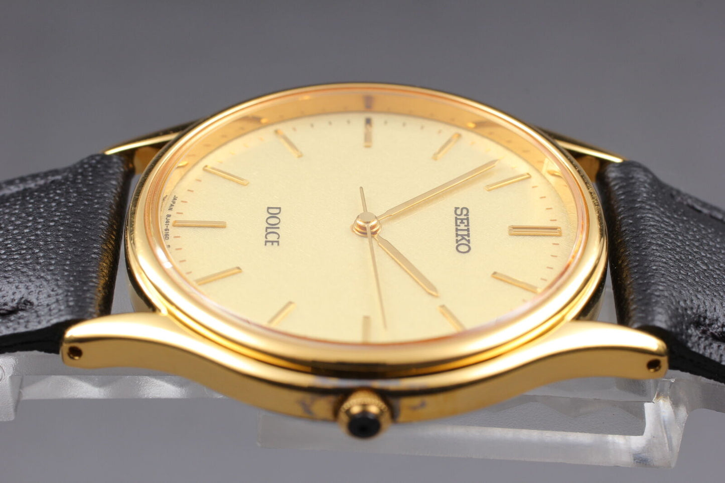 ⏯ Vintage [Near MINT] Seiko Dolce 8J41-6100 Gold Quartz Men's Watch From JAPAN