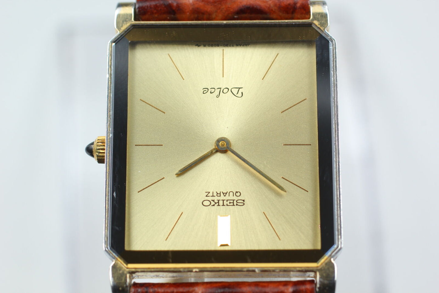 ⏯ 1985 [Near MINT] SEIKO Dolce 7730-5020 Quartz Gold Men's Watch From JAPAN