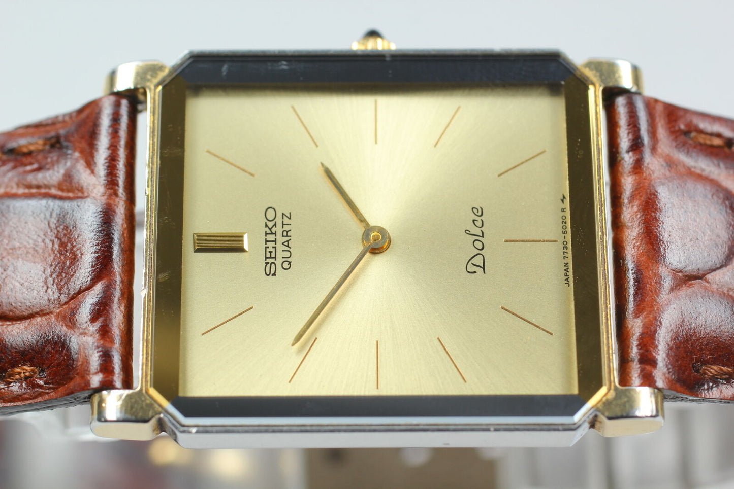 ⏯ 1985 [Near MINT] SEIKO Dolce 7730-5020 Quartz Gold Men's Watch From JAPAN