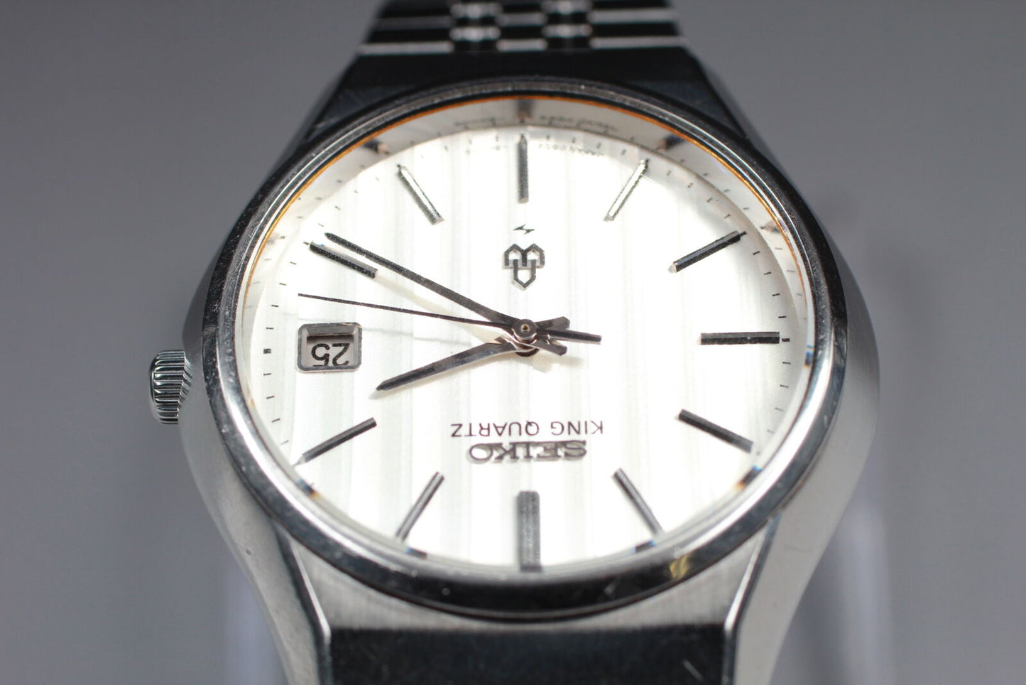 ⏯ *Vintage* SEIKO King Quartz 0852-8000 Silver Men's Watch From JAPAN