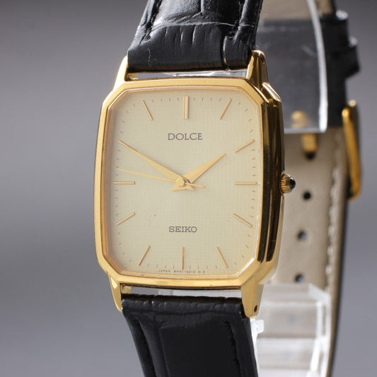 ⏯ Vintage [Near MINT] SEIKO Dolce 8N41-5160 SGP30 Gold Quartz Men's Watch JAPAN