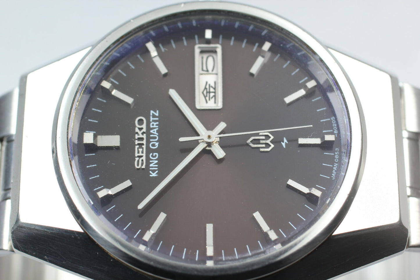 ⏯ 1976 [Near MINT] SEIKO King Quartz 0853-8040 Black Quartz Men's Watch JAPAN