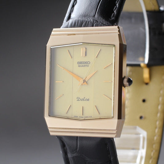 ⏯ *Vintage* SEIKO Dolce 6030-5540 NSAG Gold Quartz Men's Watch From JAPAN