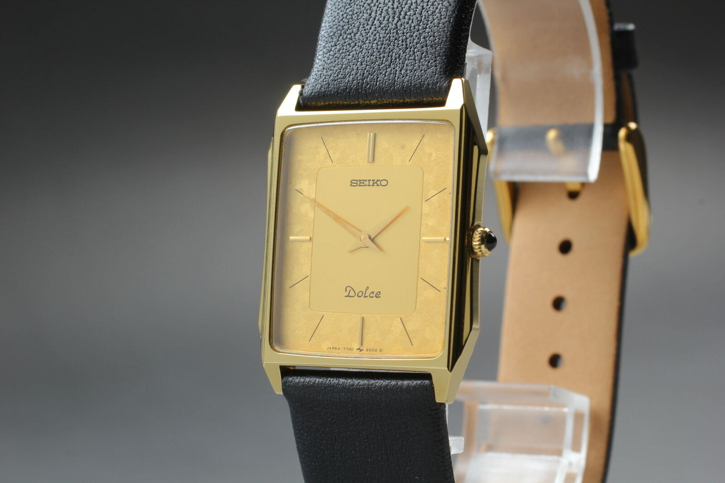 ⏯ [Near MINT w/ Case] SEIKO Dolce 7740-5000 Square Quartz Men's Watch From JAPAN