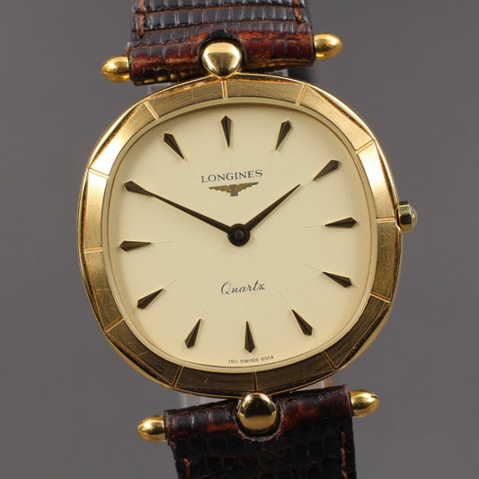 ⏯ [Near MINT]  Longines L150.2 6914 Gold Dial Dodecagon Quartz Men's Watch JAPAN