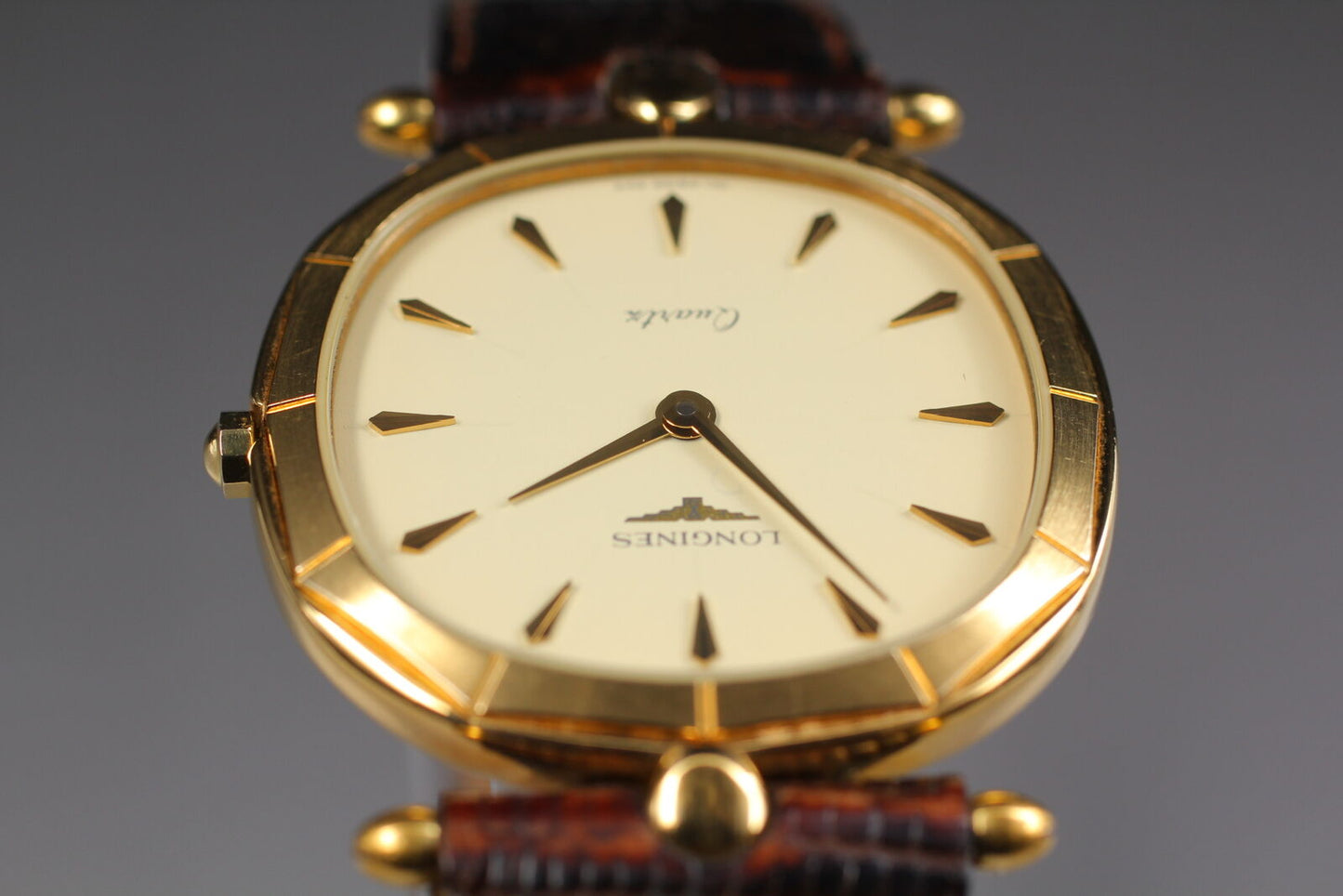 ⏯ [Near MINT]  Longines L150.2 6914 Gold Dial Dodecagon Quartz Men's Watch JAPAN